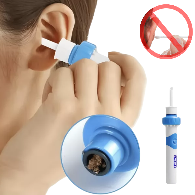 Electric Ear Wax Suction Tool with Medical Grade Silicone Tip and 60-Minute Battery
