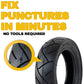 Tire Puncture Sealing Nails with Steel Core and Rubber Coating, 10 Pack