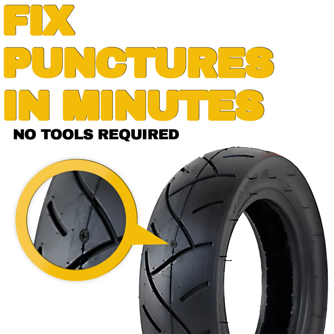 Tire Puncture Sealing Nails with Steel Core and Rubber Coating, 10 Pack