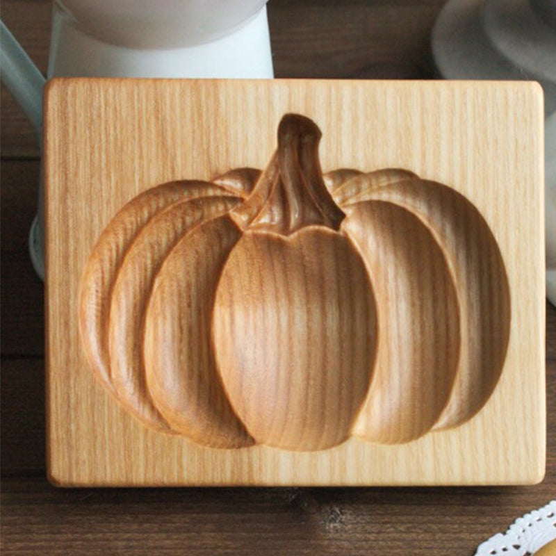 Wooden Cookie Cutter with Seven Seasonal Designs and Press-Lift Mold