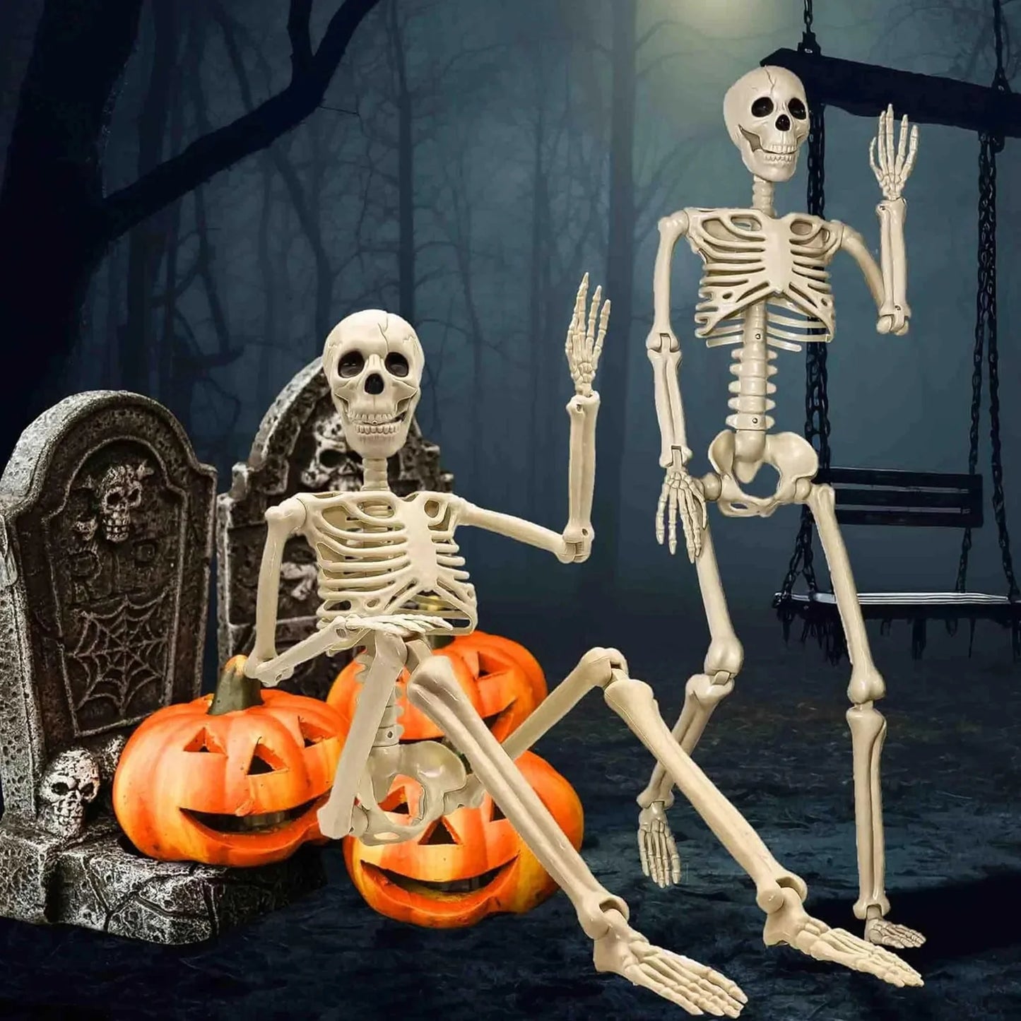 Life Size Halloween Skeleton Decoration with Adjustable Joints