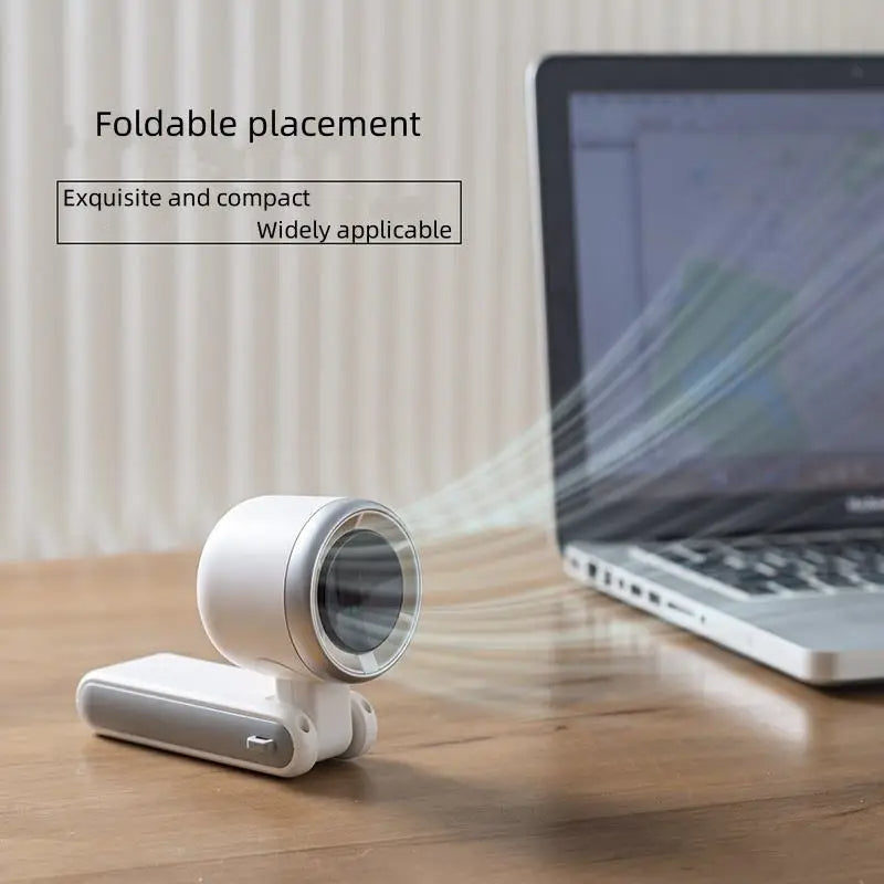 Rechargeable Handheld Fan with 5-Speed Airflow and Digital Battery Display