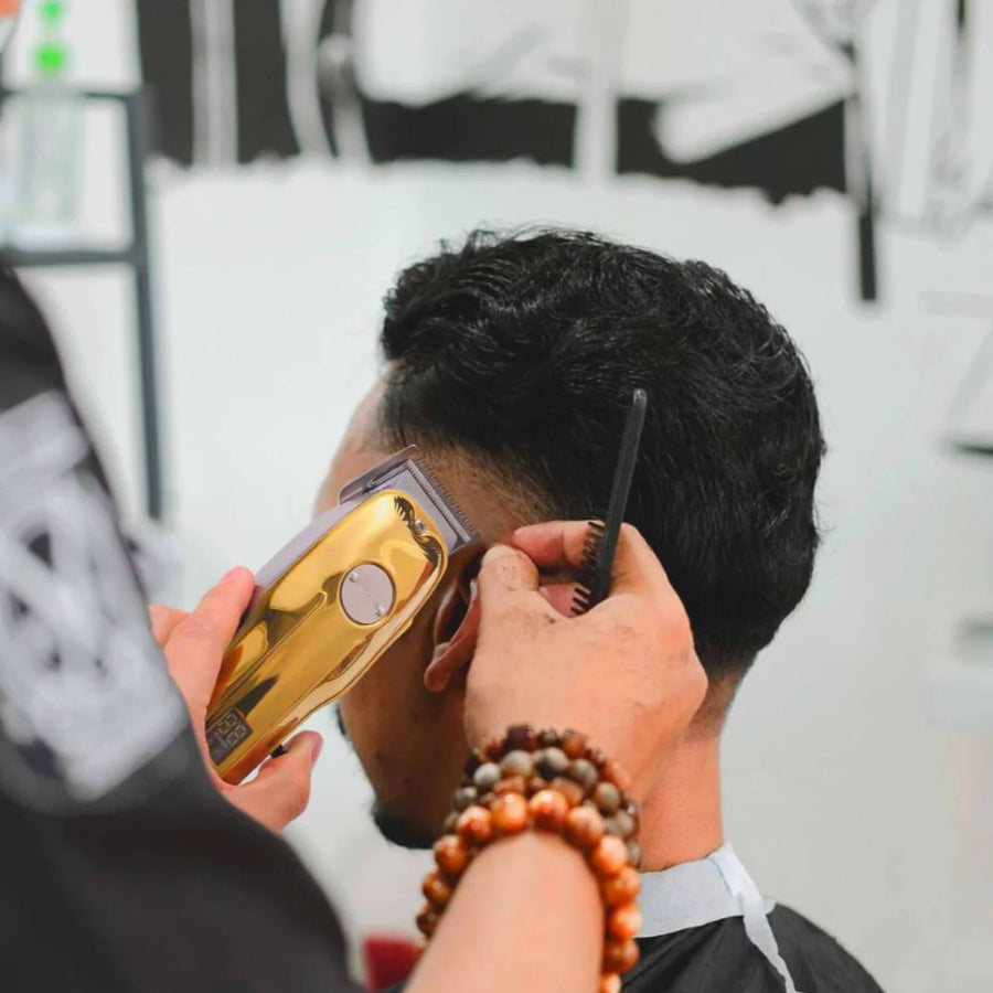 Professional Hair Clippers Cordless Set for Men Gold