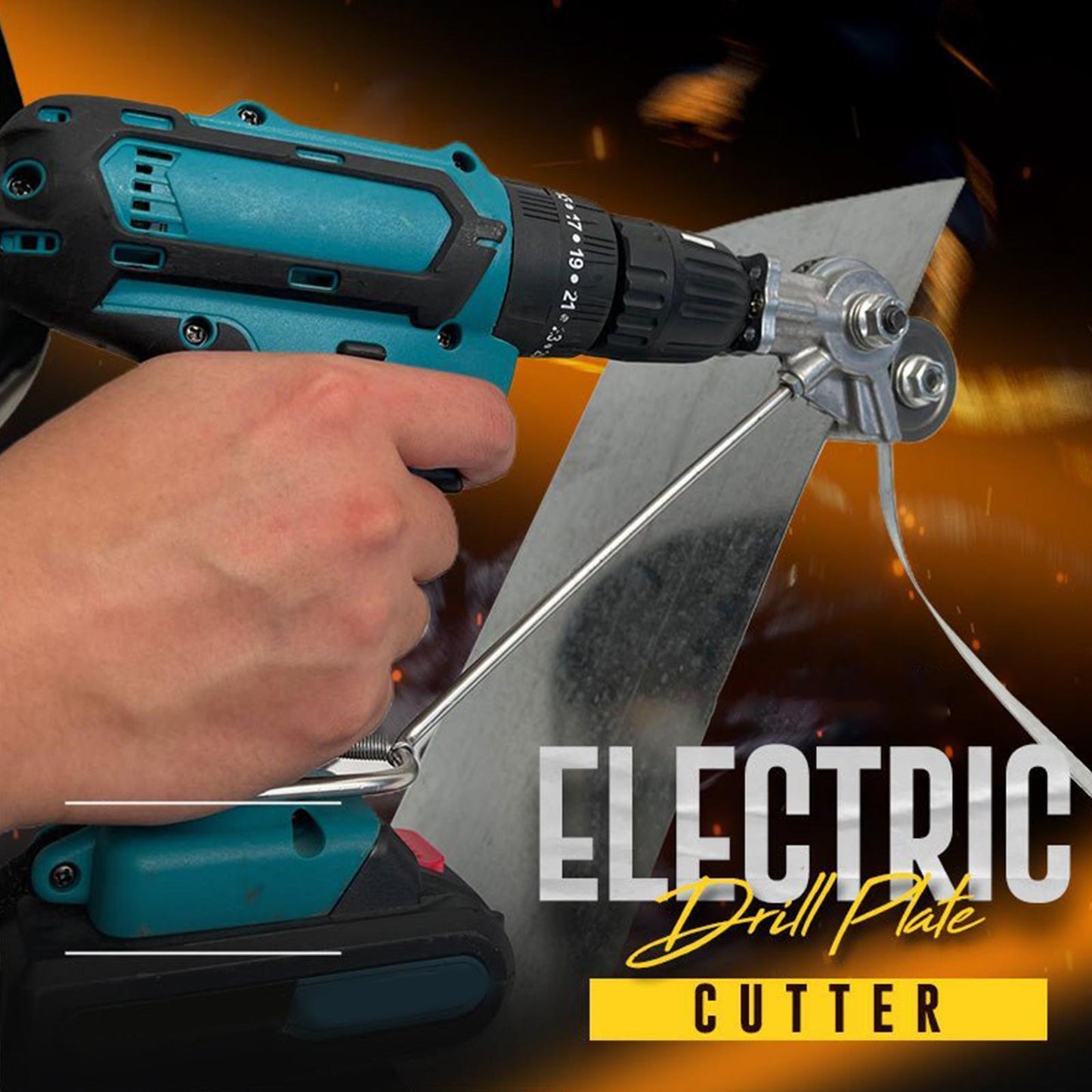 Metal Sheet Cutter Attachment for Electric Drills with Blade Guard