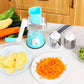 Rotary Vegetable Grater with Three Interchangeable Blades and Suction Base