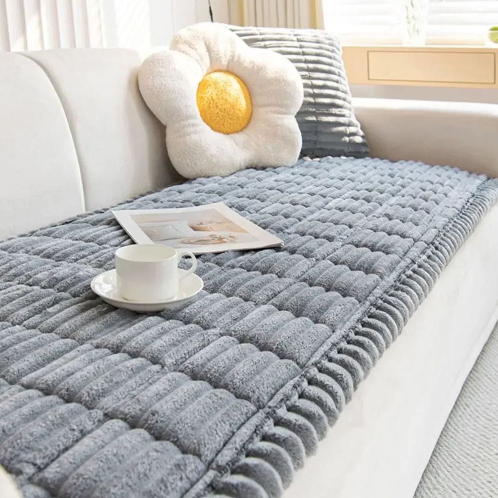 Sofa Cover with Anti Slip Backing and Machine Washable Polyester, Striped Pattern
