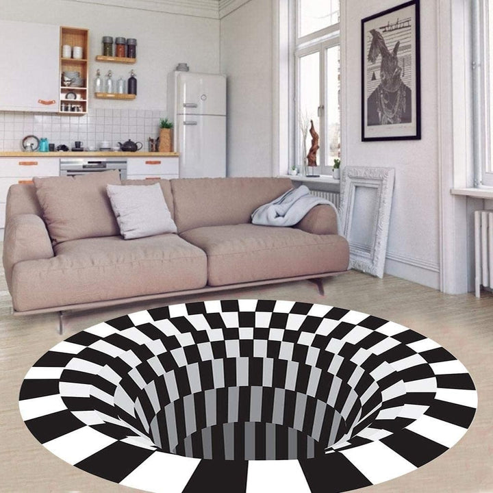 3D Vortex Illusion Rug With Anti-Slip Soft Polyester Surface