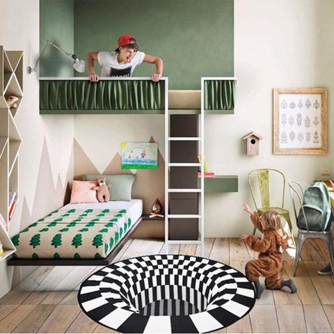 3D Vortex Illusion Rug With Anti-Slip Soft Polyester Surface