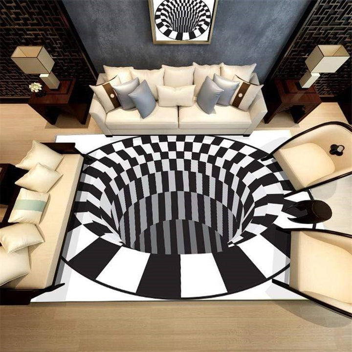 3D Vortex Illusion Rug With Anti-Slip Soft Polyester Surface
