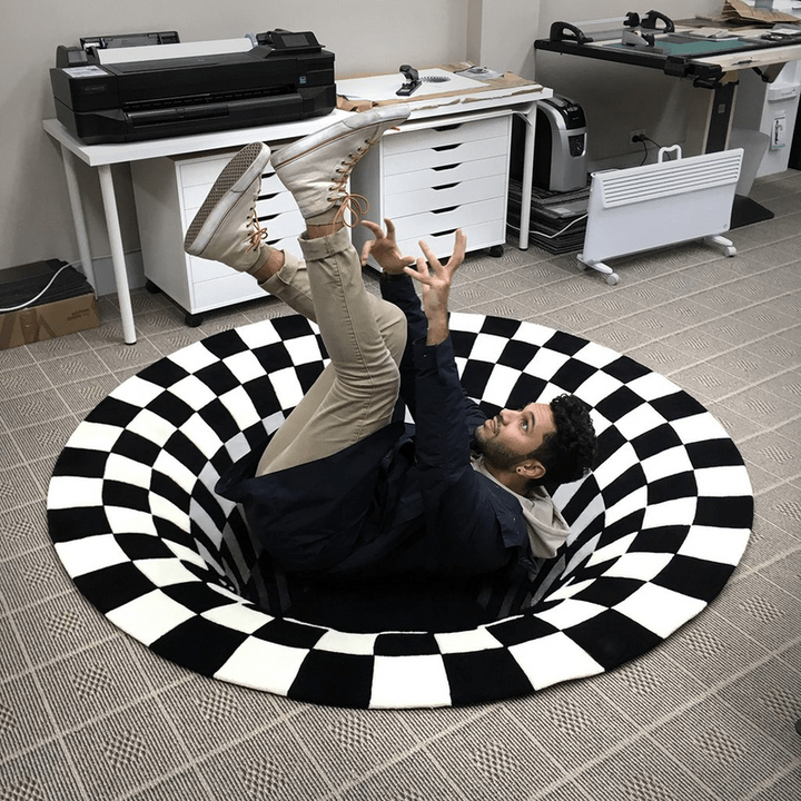 3D Vortex Illusion Rug With Anti-Slip Soft Polyester Surface