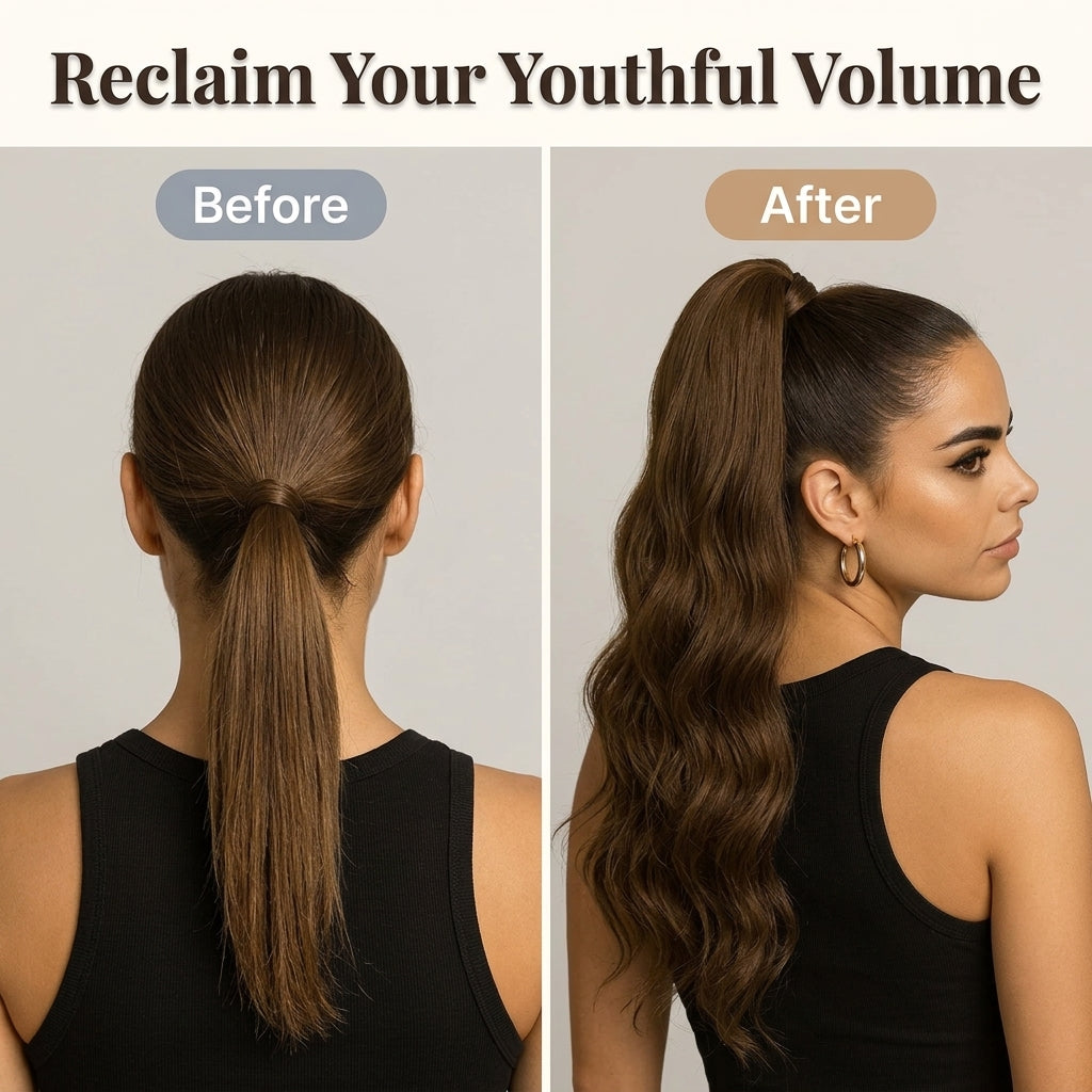 Ponytail Extension with Clip Attachment and Invisible Hairpins, Storage Bag Included