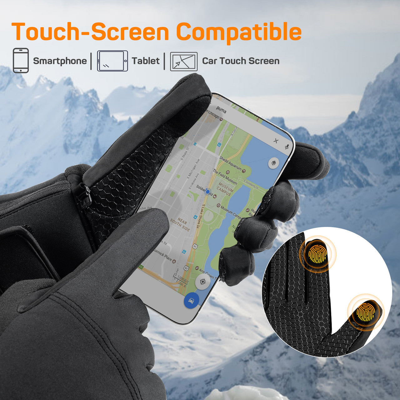 Heated Gloves for Men Women, 3200mAh Rechargeable Electric Battery, Thin Heated motorcycle Work Gloves Liners, Touch Screen Gloves Winter Hand Warmer for hunting skiing Snowboarding
