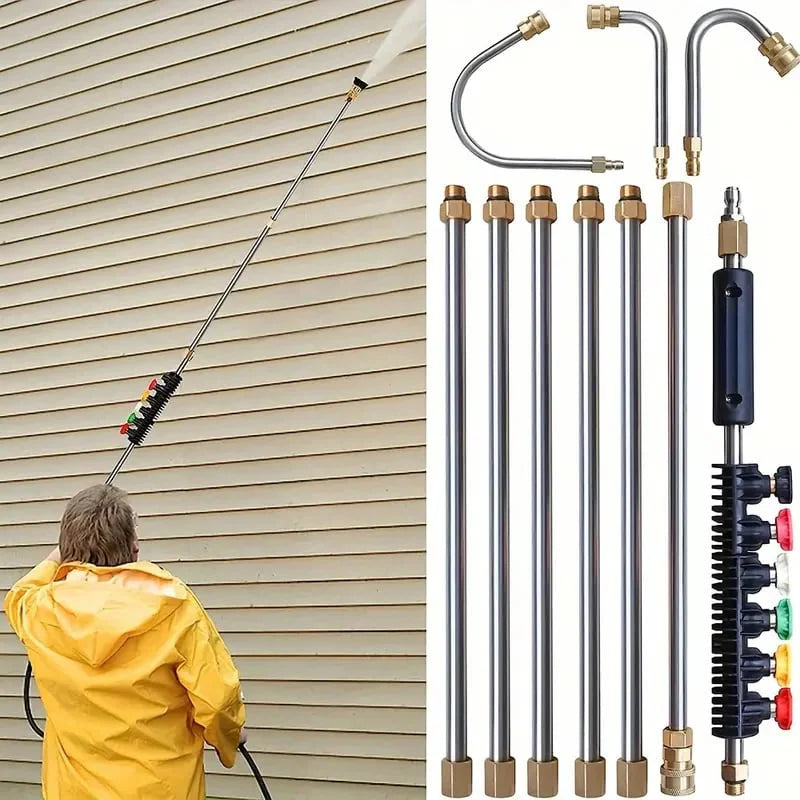 Mygametables 4000 PSI Telescoping High Pressure Washer Wand Set for Gutter, Roof, and Wall Cleaning
