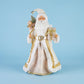 Standing Santa Figurine with Wrapped Presents and Gold Accents, 18 Inch Ivory