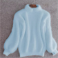 Loose Knit Sweater with Hip Length Cut and Soft Fabric, Vintage Inspired