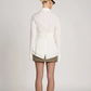 Draped Waist Shirt with Featherlight Fluid Fabric and Tailored Shape, Long Sleeve