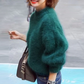 Loose Knit Sweater with Hip Length Cut and Soft Fabric, Vintage Inspired