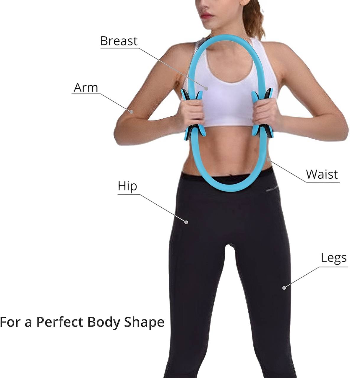 Fiberglass Resistance Ring with Padded Foam Handles and Non-Slip Grip for Pilates