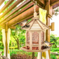 Wooden Bird Feeder with Transparent Acrylic Panel and Protective  Roof