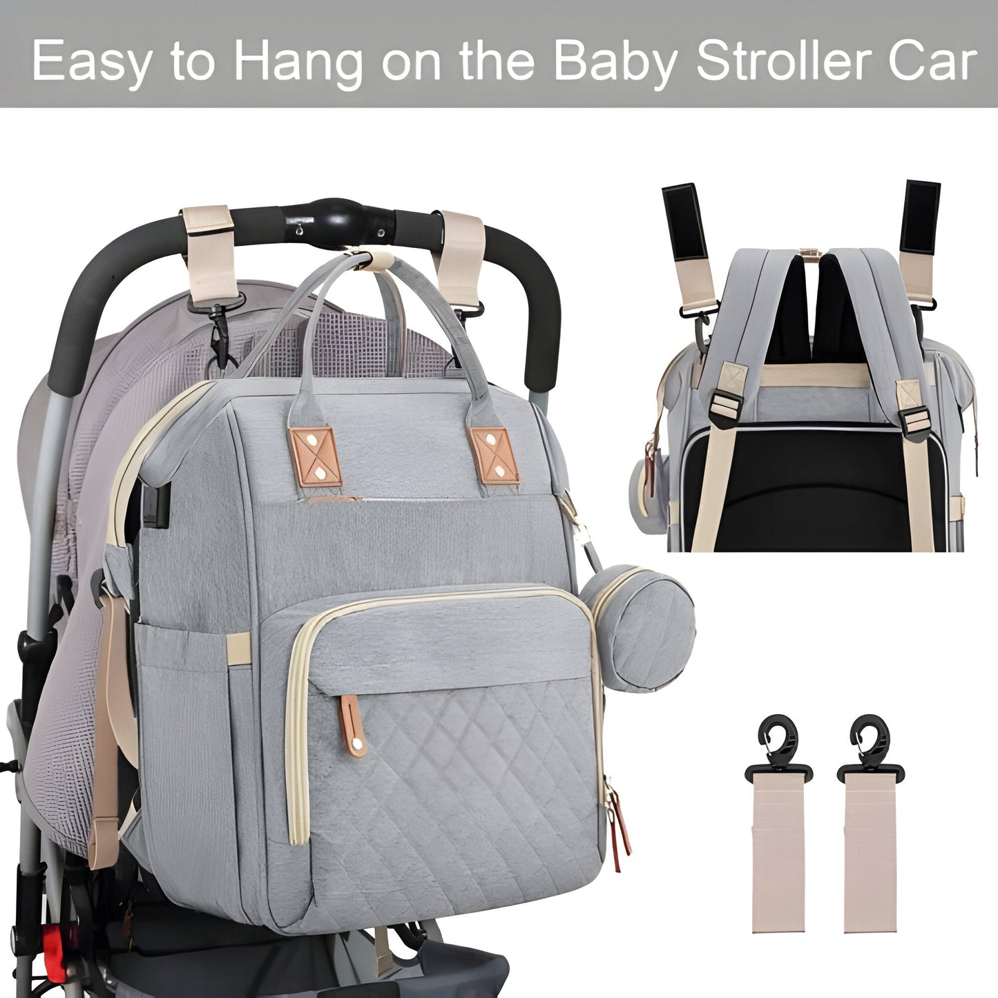 Portable Baby Changing Bag with Convertible Cot and Mosquito Net