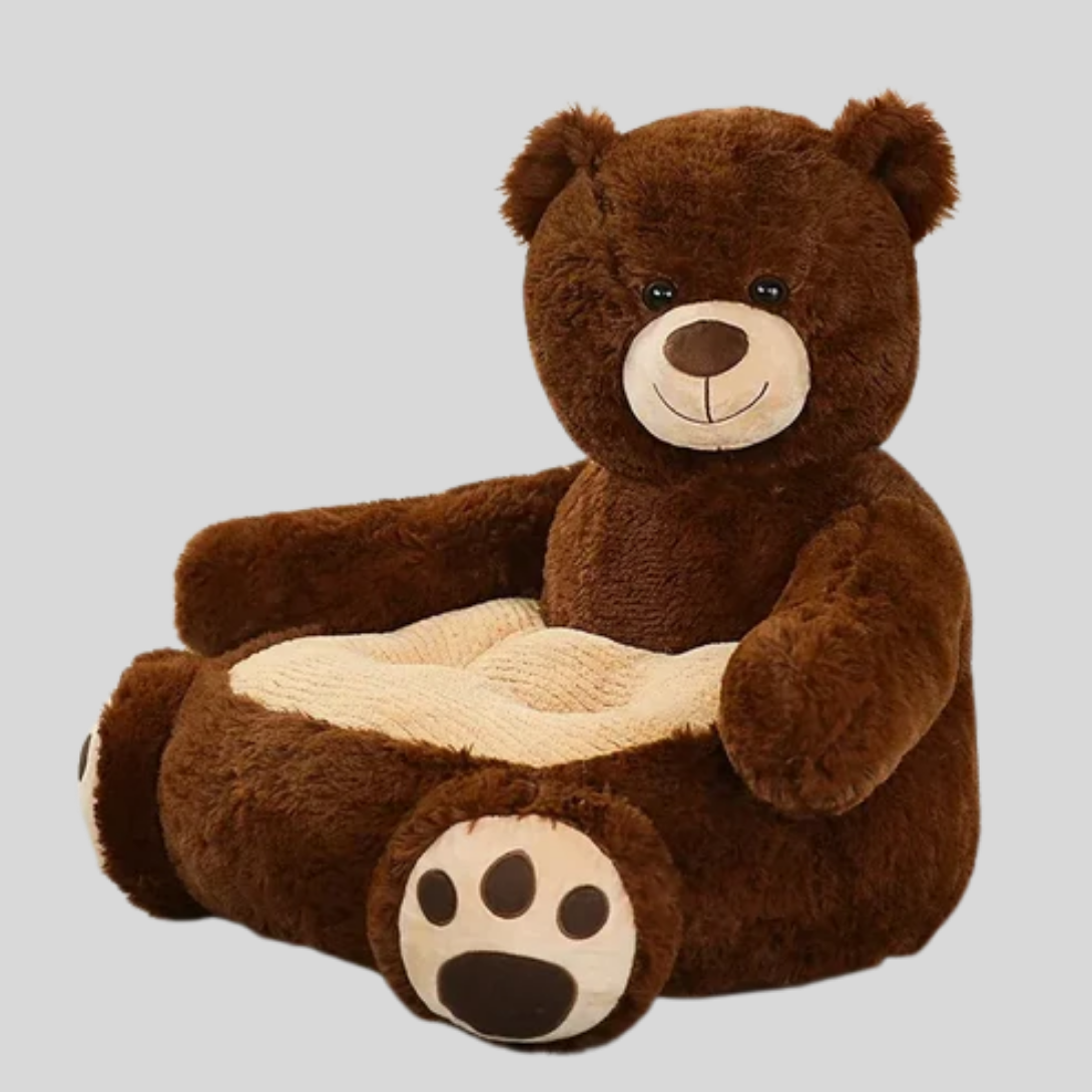 Plush Pet Bed with Raised Edges and Machine Washable Cover for Dogs and Cats