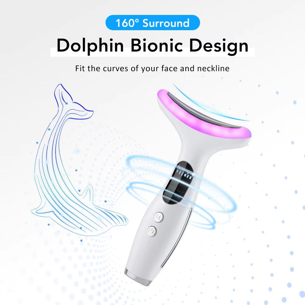 LED Neck and Face Tightening Device with 7-Color Light and Microcurrent Vibration