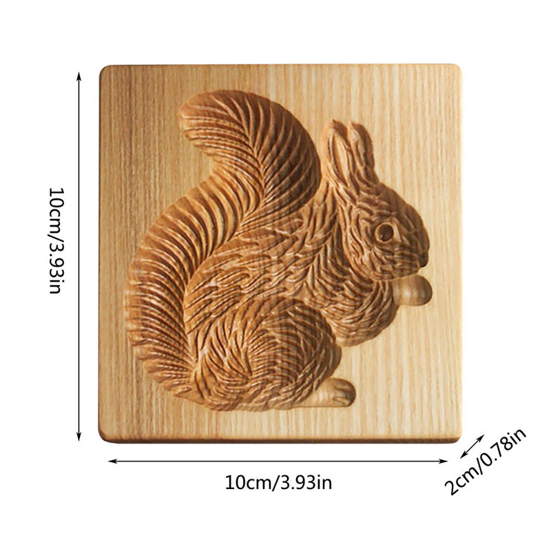 Wooden Cookie Cutter with Seven Seasonal Designs and Press-Lift Mold
