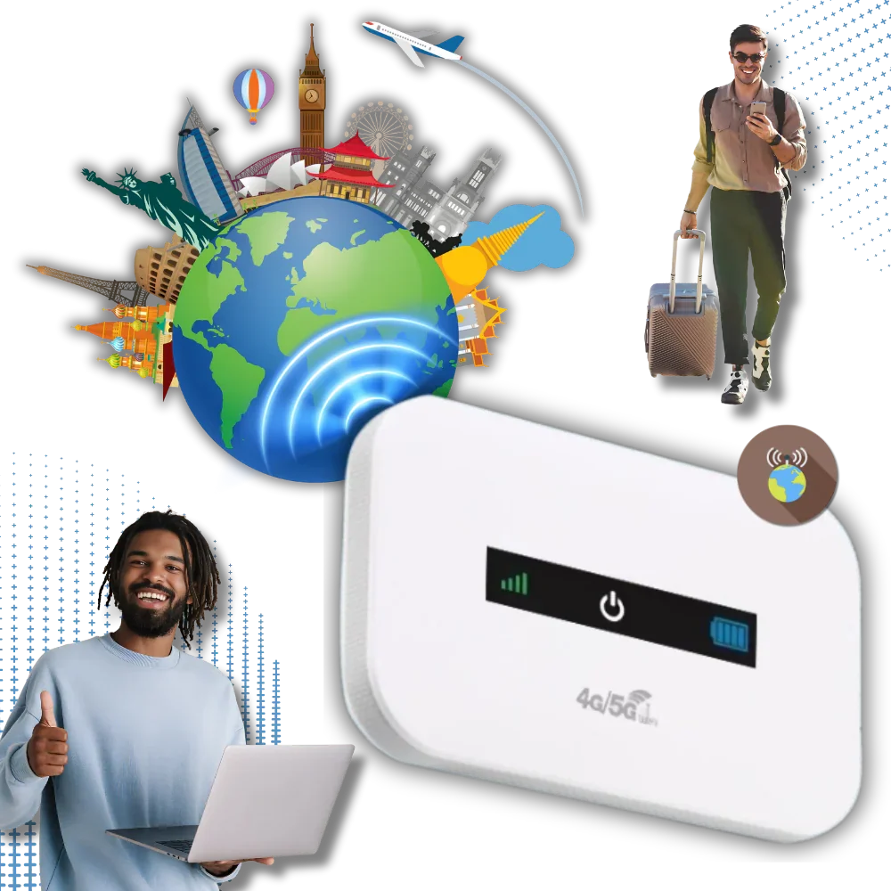 Portable Hotspot Device with 8-Hour Battery and Multi-Band Support for Travel