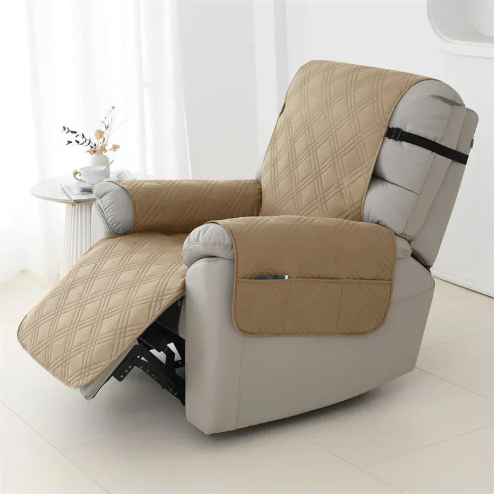 Quilted Chair Cover with Liquid-Repellent Fabric and Pet-Resistant Stitching