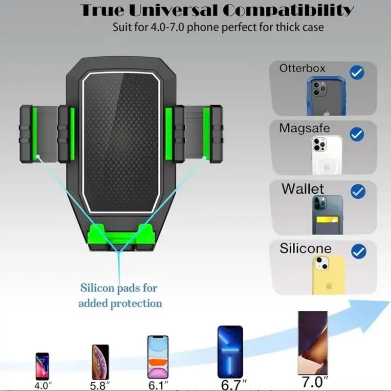 Vehicle Phone Mount with Gel Suction Cup and 16.9in Extending Arm, 360 Degree Rotation