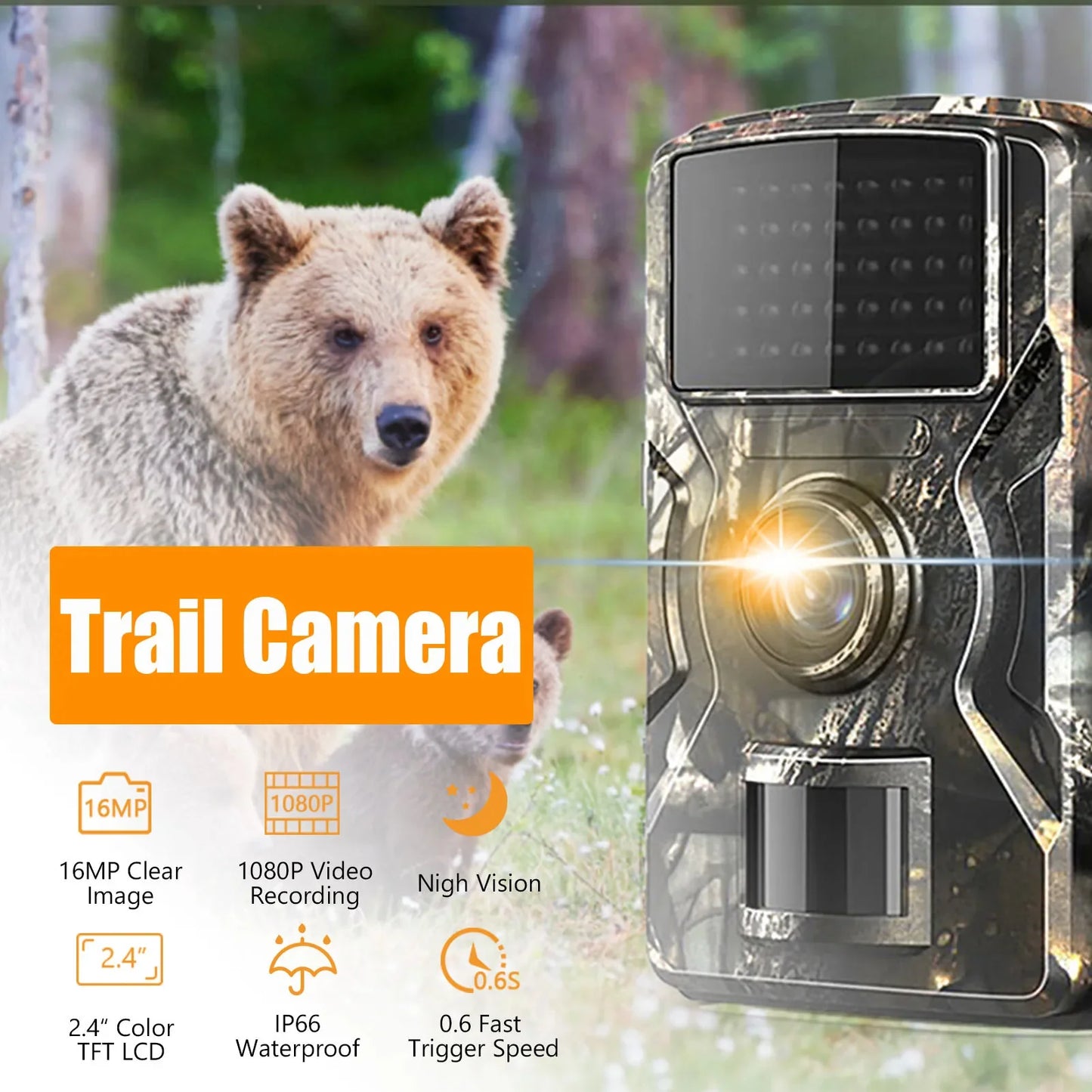 High-Definition 1080P Night Vision Trail Camera