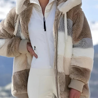 Women’s Contrasting Lamb Wool Padded Coat