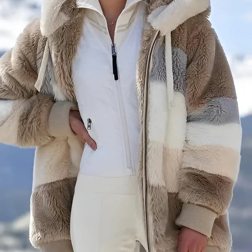 Women’s Contrasting Lamb Wool Padded Coat