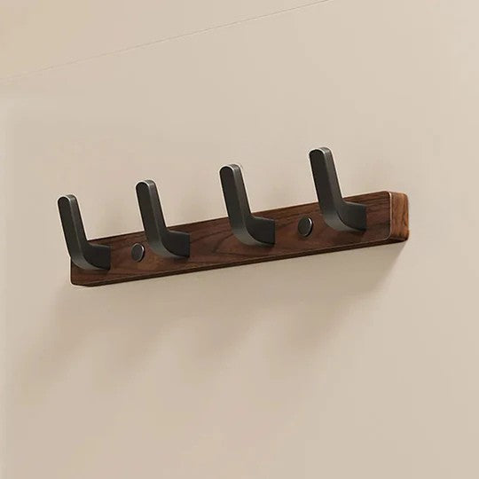 Minimalist Wall Mounted Coat Hook in Wood and Metal