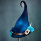 Felt Witch Hat with Chiffon Trim and Adjustable Fit, Handmade Wool, Storage Pouch