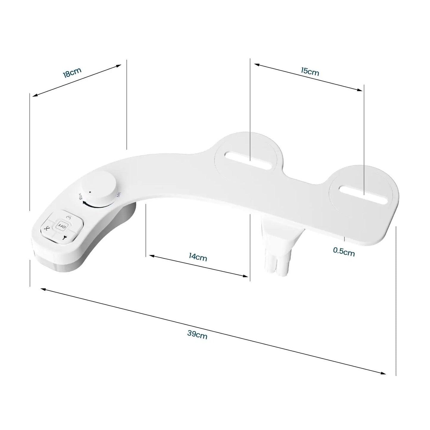 Bidet Attachment with Dual Nozzles and Adjustable Water Pressure for Standard Toilets