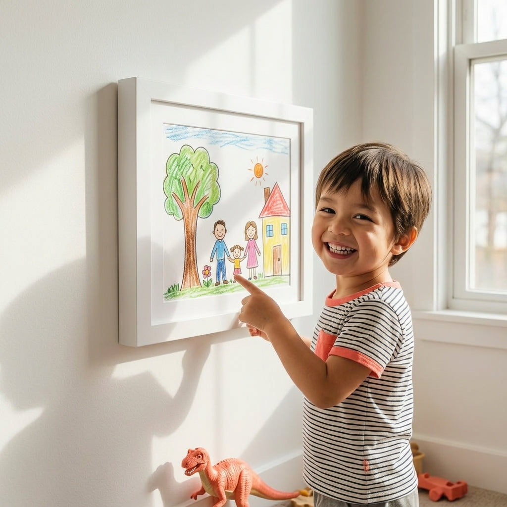 Rotating Artwork Display Frame with Magnetic Latch and 150-Sheet Storage