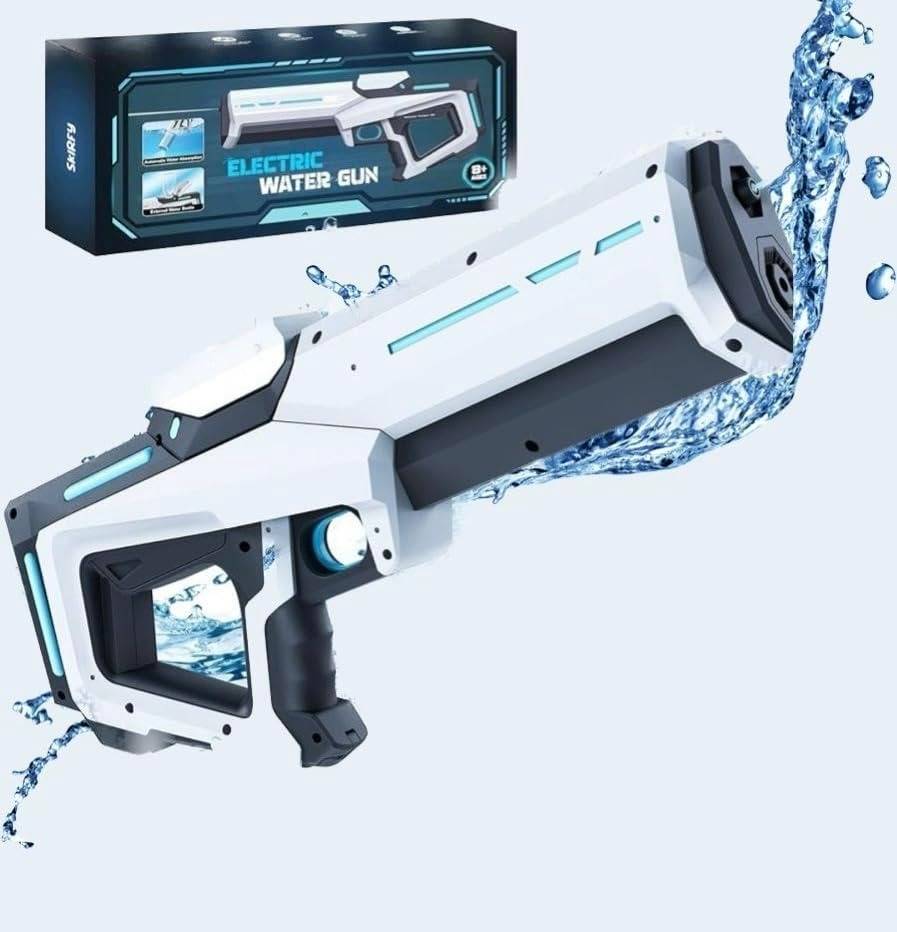 Motorized Water Gun with Auto Suction and 8-10 Meter Range, 500mAh Battery
