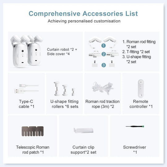 Automatic Curtain Opener and Closer with Remote Control for Multiple T