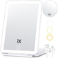 Portable Makeup Mirror with Dual Magnification and Adjustable LED Light, 7x5 Inch
