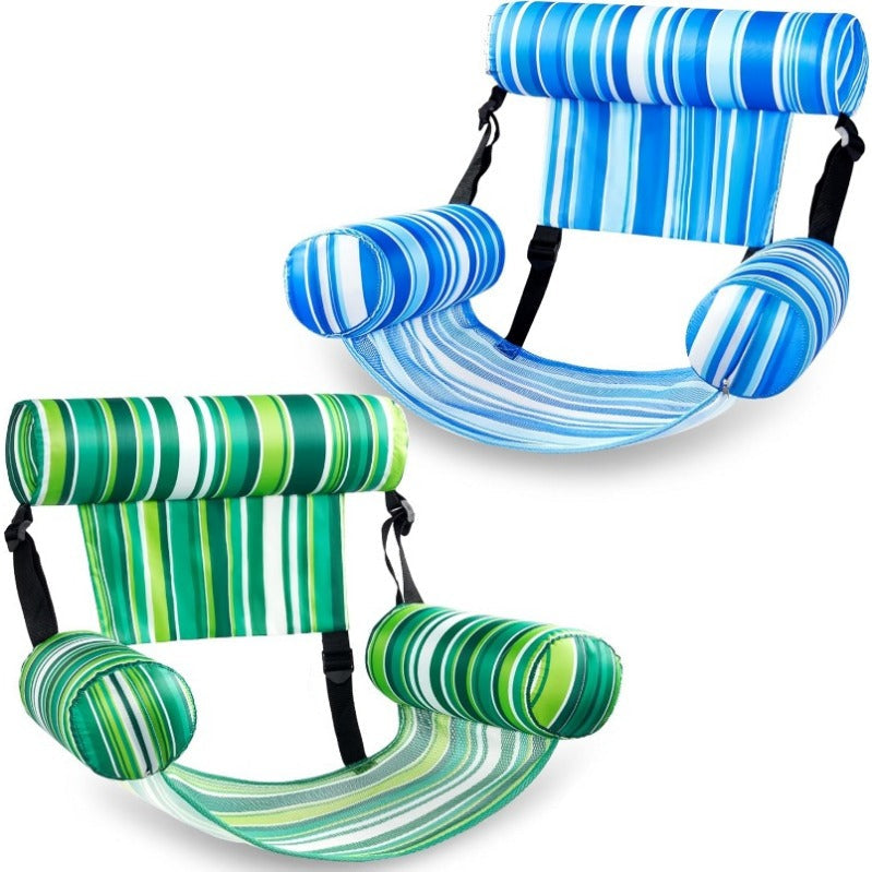 Inflatable Pool Lounger with Mesh Seat and Adjustable Straps, Set of 2