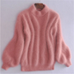 Loose Knit Sweater with Hip Length Cut and Soft Fabric, Vintage Inspired