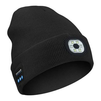 Bluetooth Beanie with Built-In LED Light and Wireless Speakers, Detachable Module