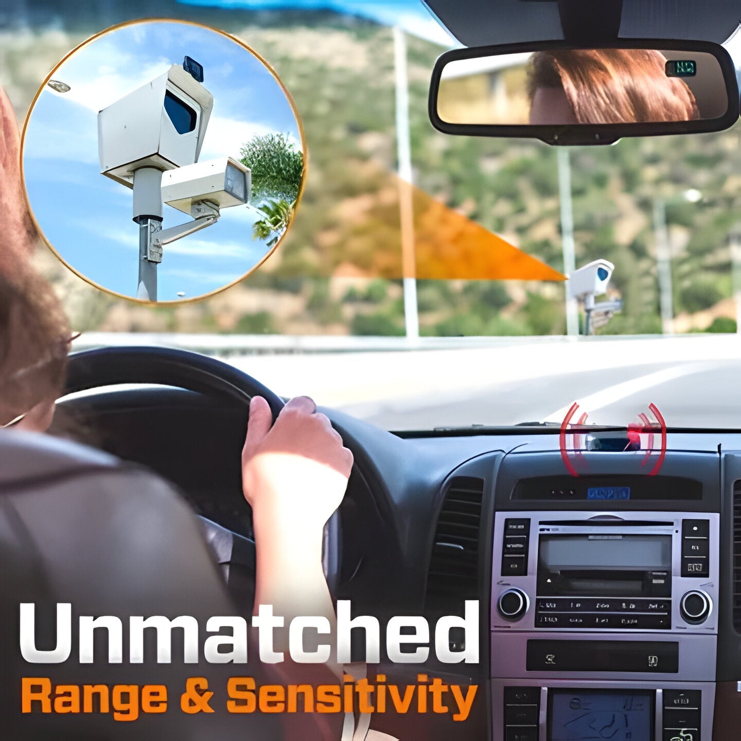 Laser Radar Detector with Solar Panels and LED Visibility Lights for Bikes
