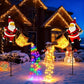 Solar Christmas Kettle Light with Cascading LED Effect and Ground Stakes