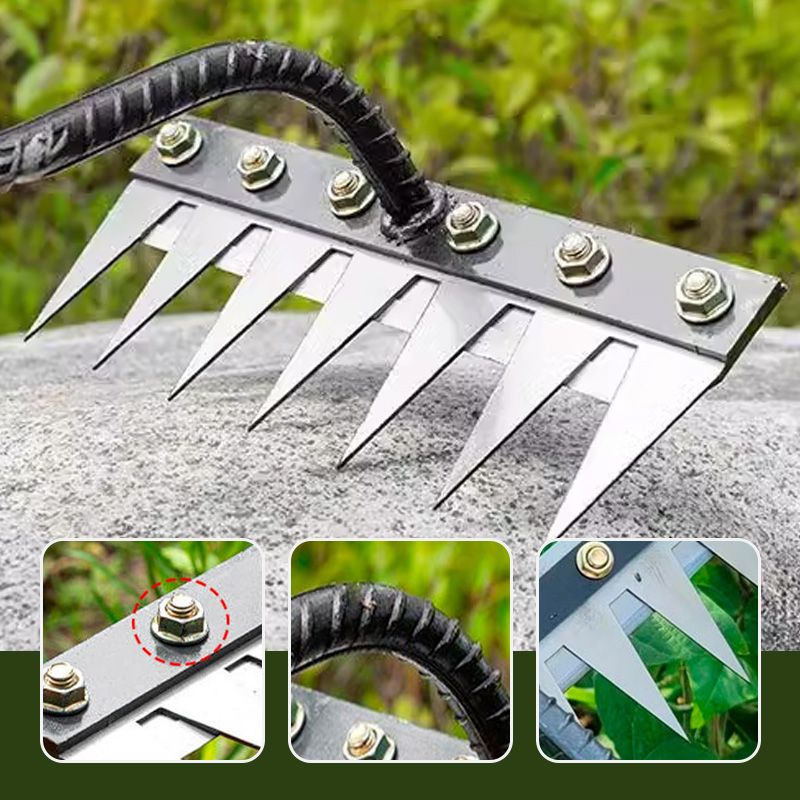 Carbon Steel Rake Head with Interchangeable Mount and Rust-Resistant Finish, Various Sizes