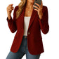 Womens Stretch Blazer with Notched Lapel and Single-Button Waist Closure, Machine Washable