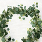 Faux Eucalyptus Garland with Silk Leaves and Flexible Stems, 70.8 Inches