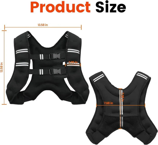 sjbackyard Adjustable Weighted Training Vest with Reflective Stripes