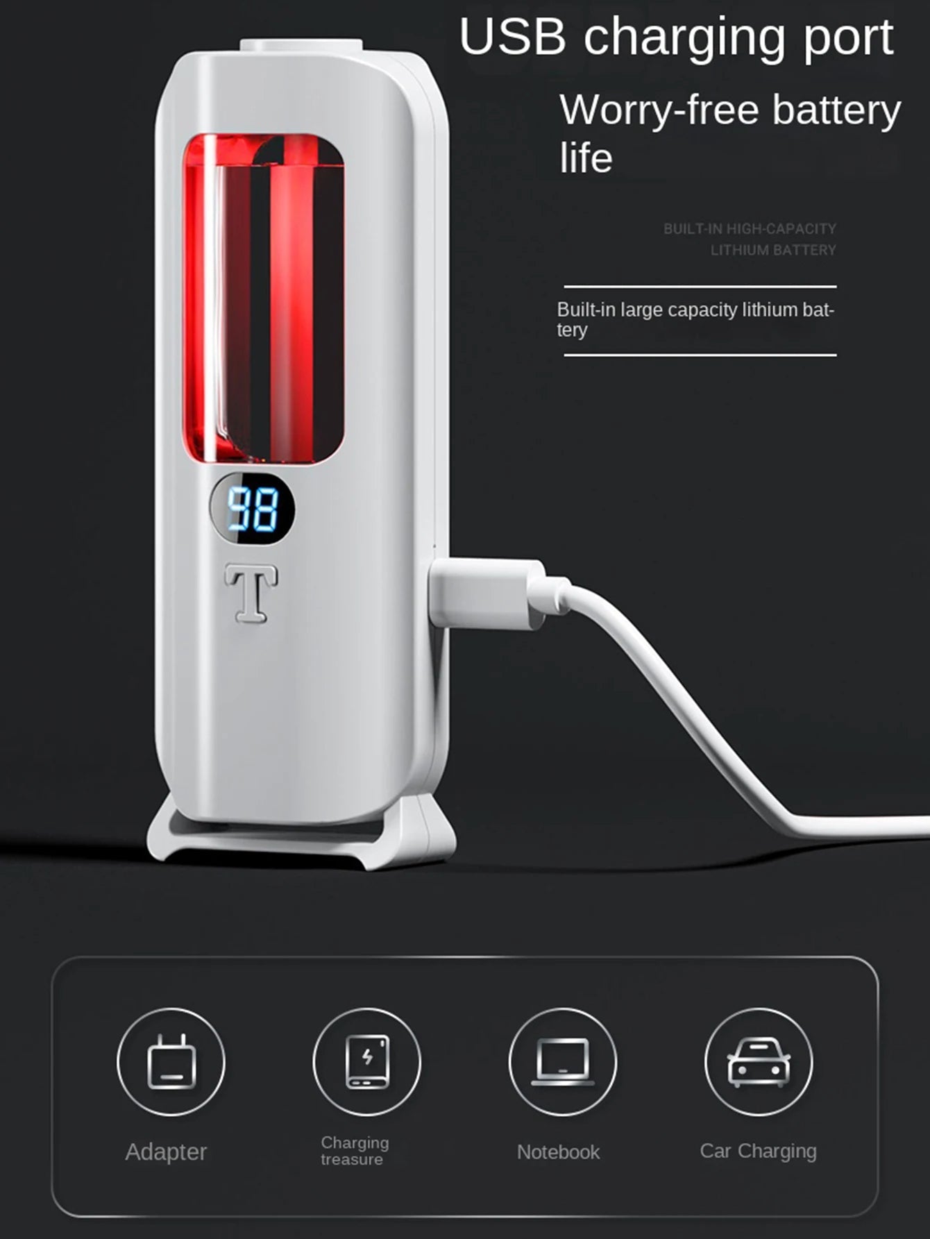 Essential Oil Diffuser with Digital Display and Wall Mounting, 5 Spray Modes